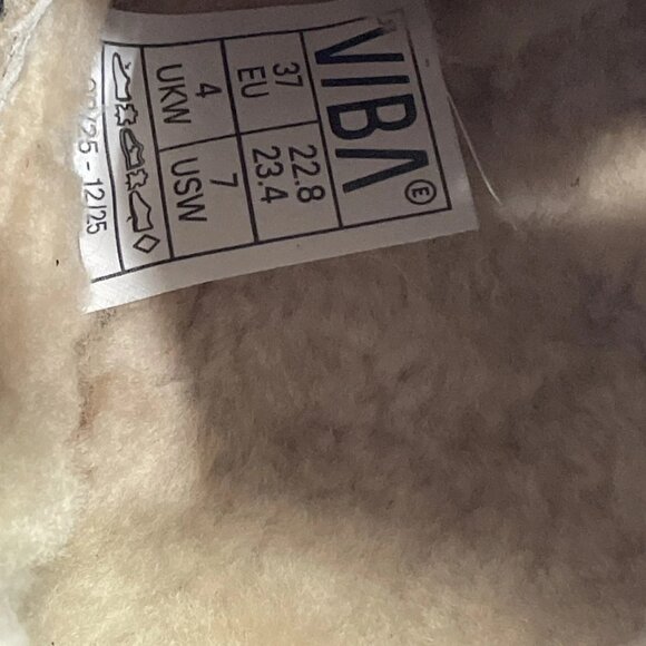 Vibae Helsinki Leather Boots Preto Black Shearling Women's - Picture 3 of 8